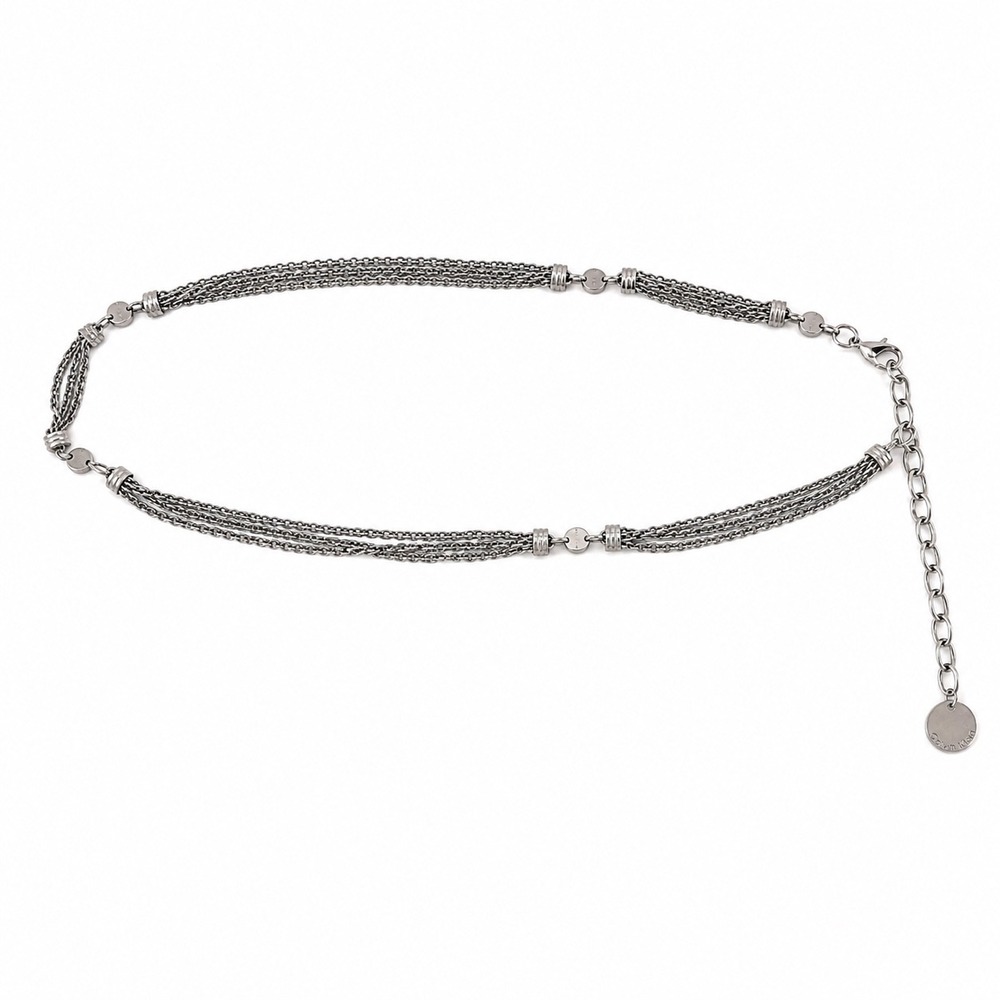 Calvin Klein Silver Tone Multi Chain Hip Belt Waist Chain Y2K Statement 36"